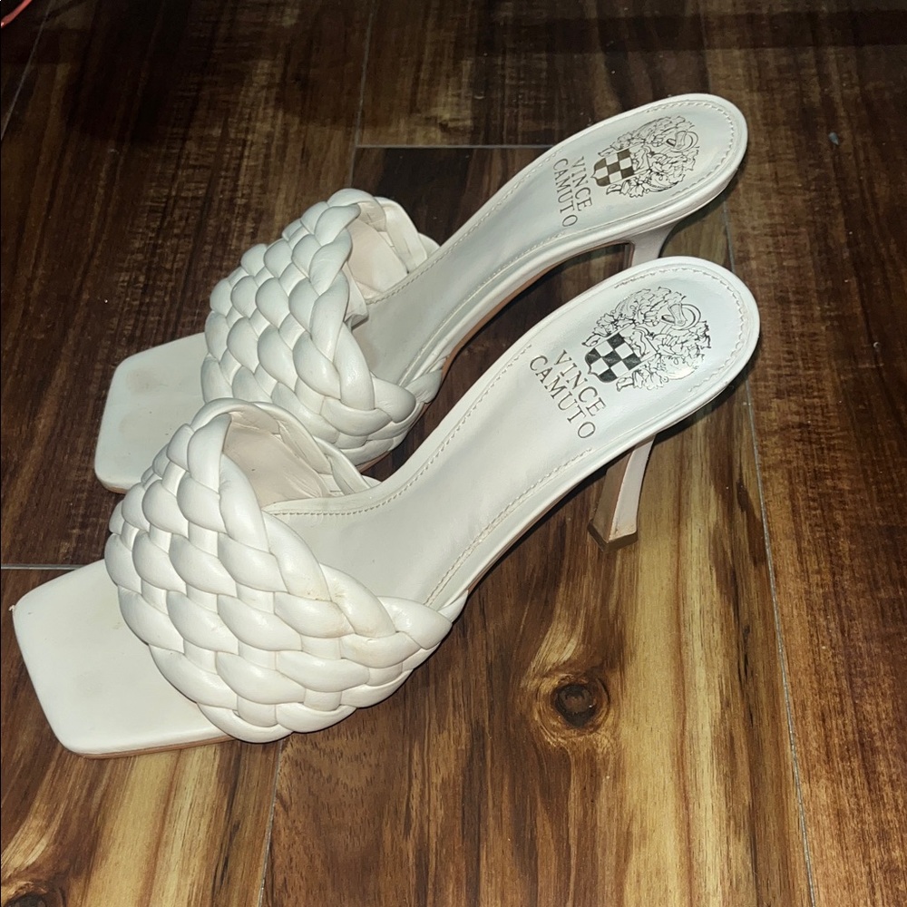 Vince Camuto Ivory Braided Heels